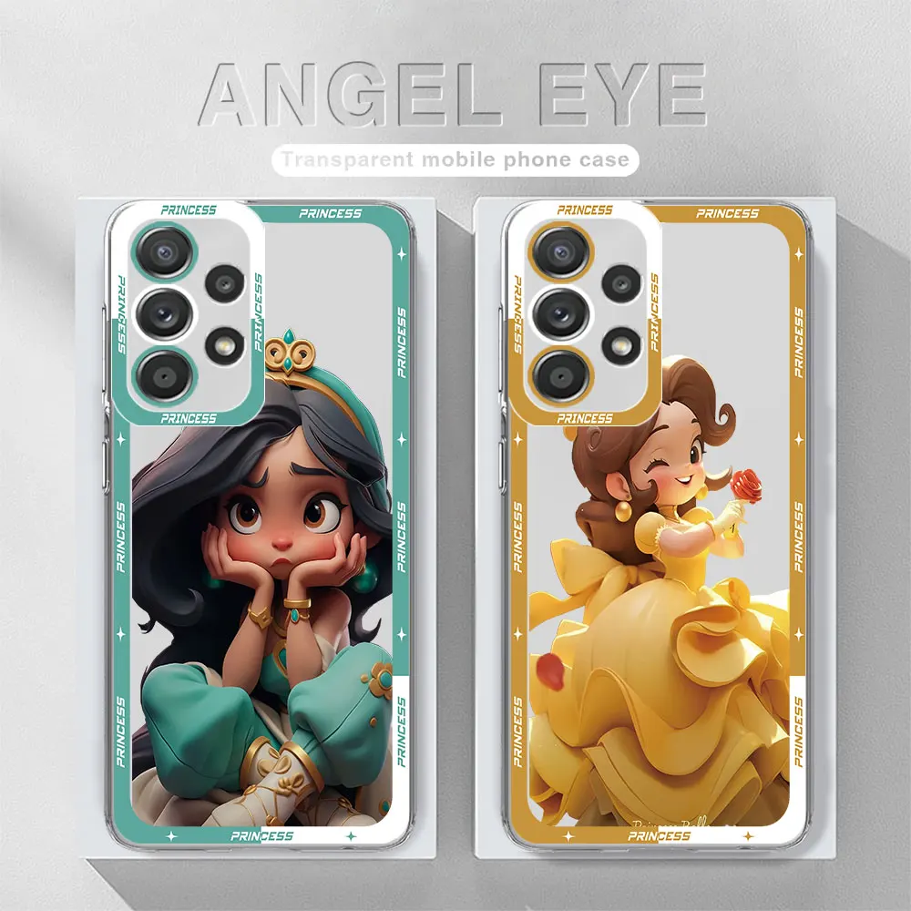 Princess Bella Disney Case For Samsung Galaxy A54 A52 A14 A53 A13 A34 A12 A50 A23 A51 A21s A71 A32 Angel Eye Clear Phone Cover