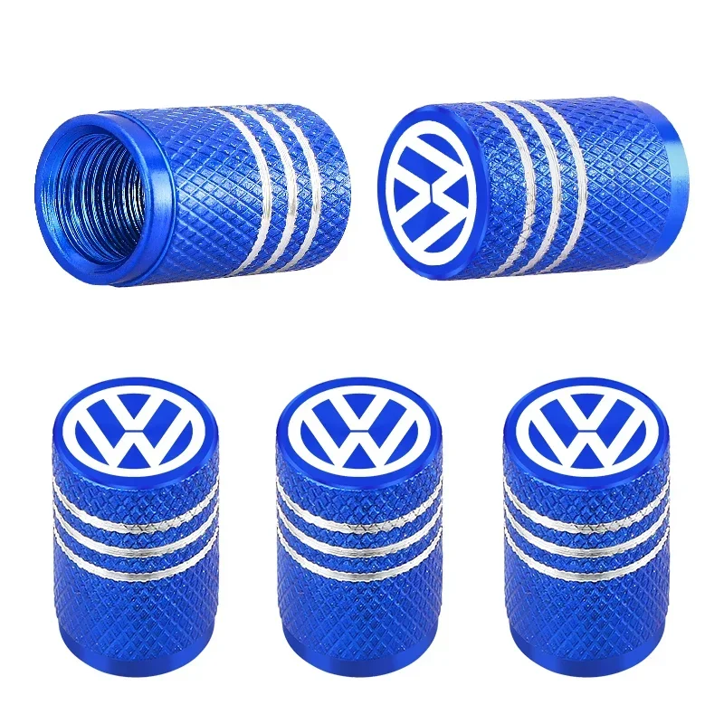 5Pcs Car Tire Valve Stems Cap Aluminum Tire Wheel Stem Air Valve Cap For Volkswagen GOLF MK6 Polo Tiguan VW GTI CADDY PASSAT