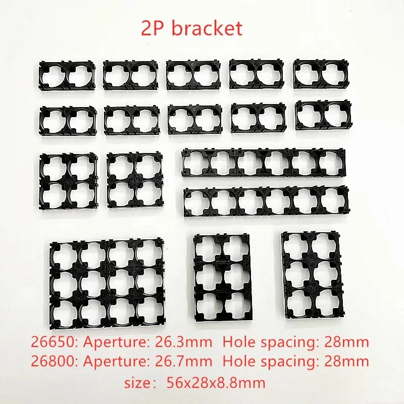 50PCS 26650 26700 26800 Battery Holder With Card Slot Splicing Fixed Combination Connection Base DIY Assembly Battery Pack