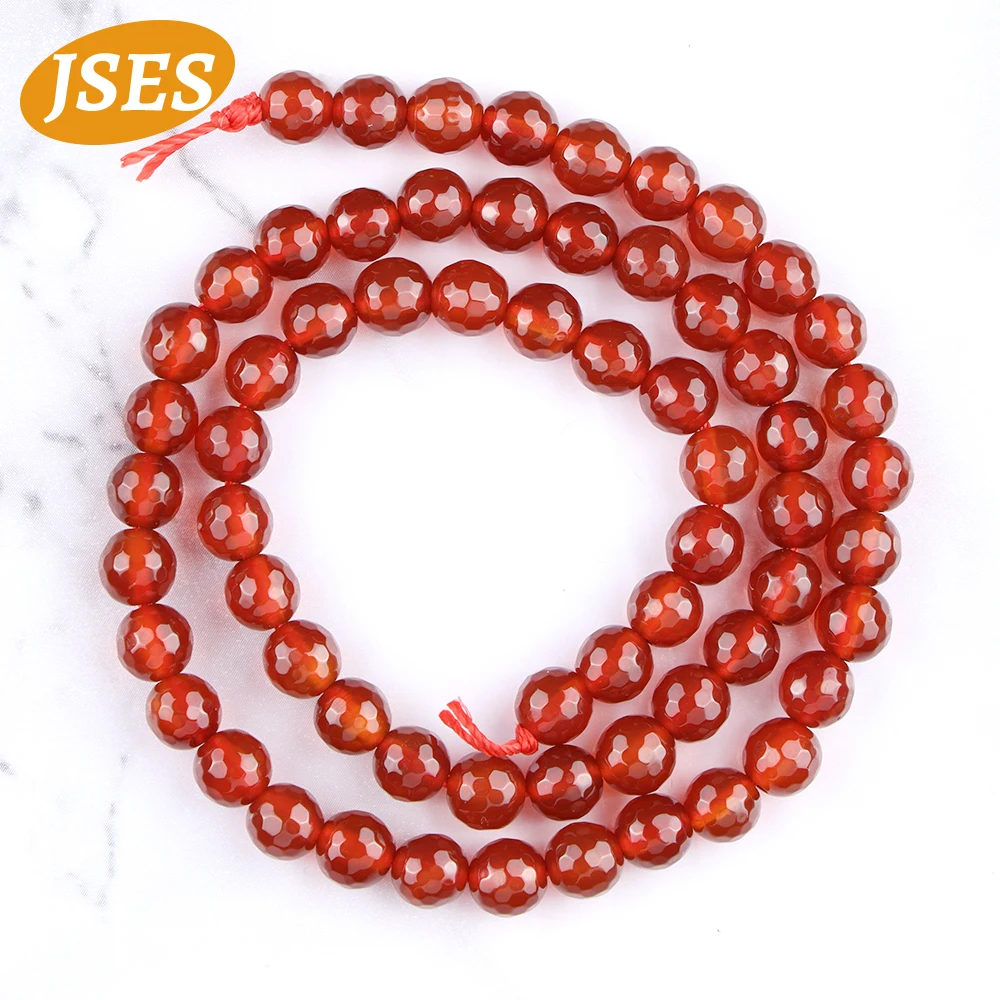 AA Natural Red Agate Onyx 4 6 8 10mm Faceted Beads for Jewelry Making Bracelets Necklace Wholesale DIY Beads Accessorries