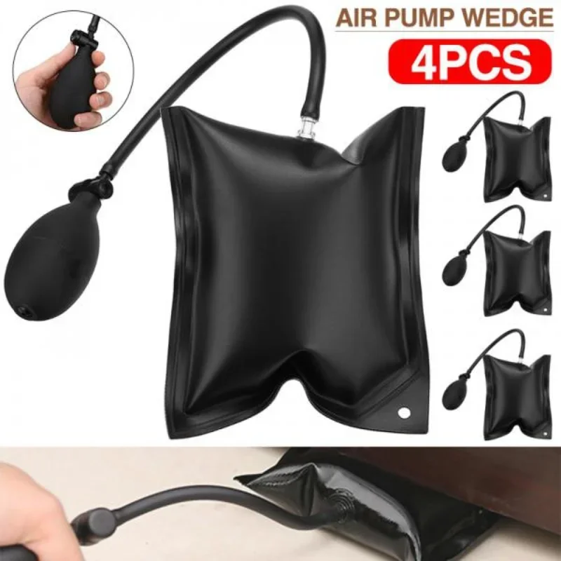 1/2/4Pcs Air Pump Bag Wedge Cushion Automotive Car Inflatable Shims Hand Tools Black