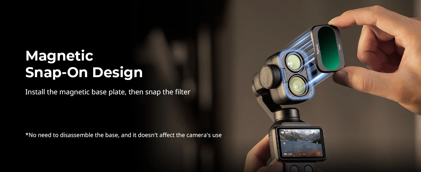 SmallRig 4P Split-Filter-Kit für DJI Osmo Pocket 4P mit CPL / 1/4 Black Diffusion / VND1-5 Filter für Kreative Flexibilität 6477 – Detail 6