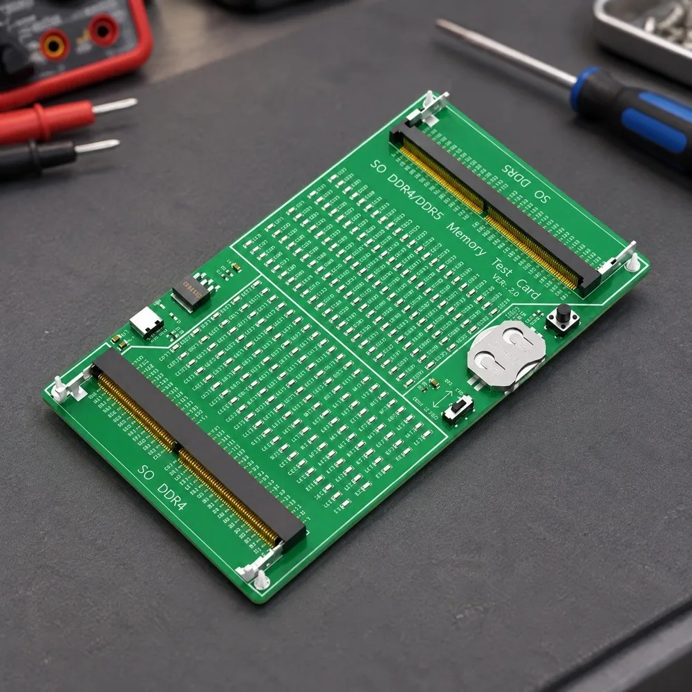 2-in-1 DDR4 DDR5 SO-DIMM Memory Tester Card With LED Indicators For Laptop For RAM Fault Detection-Type-C Power Supply Parts