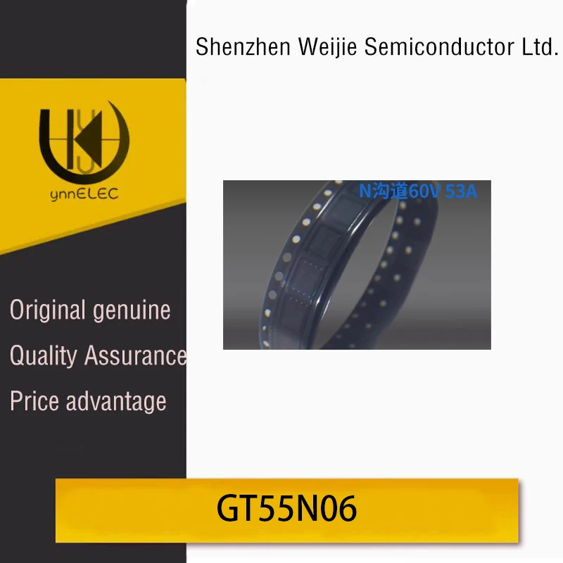 

Brand New Genuine GT55N06 N-Channel 60V 53A MOSFET Field Effect Device DFN-8 (5x6)