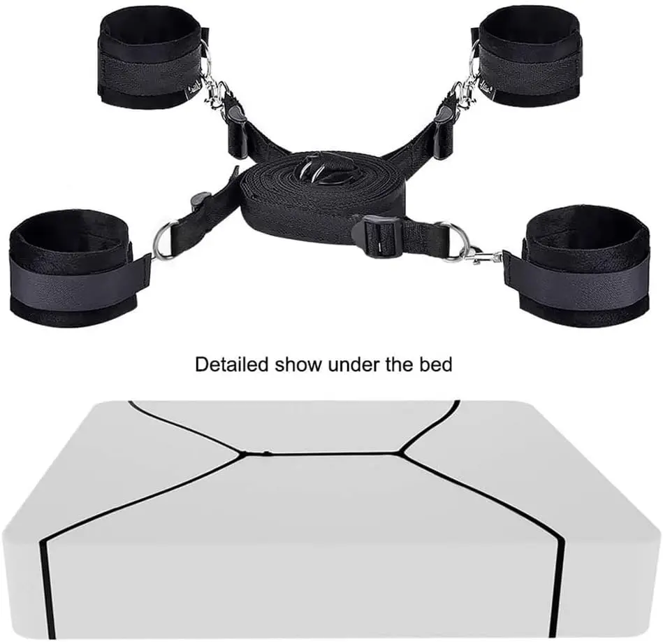 

Bed Restraint Kit for Couples Under King Bed Sex Tie Downs Under Mattress for Adults Couples Bondaged Restraints Sex Set