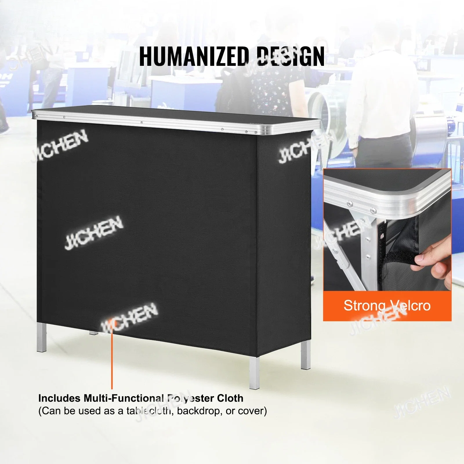 

Складной портативный барный стол HS для выставок, вечеринок, пикников, с чехлом для переноски, полкой для хранения и защитной накидкой