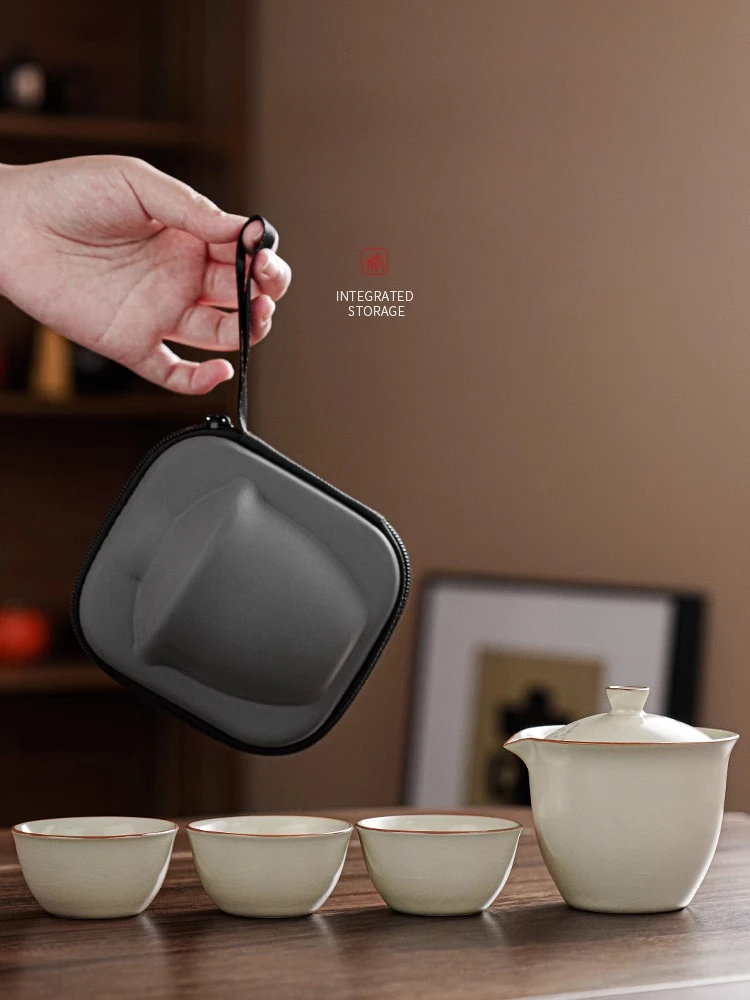 Porcelain Service Gaiwan Tea Cups Mug of Tea Ceremony Teapot Chinese Portable Kung Fu Travel Tea Set Ceramic Teacup with Filter