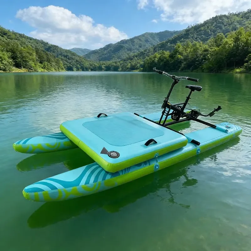 Drop Stitch Aluminum Inflatable Water Bike for 1-2 Persons New Water Park Beach Use Wholesale Price Distributor Welcome