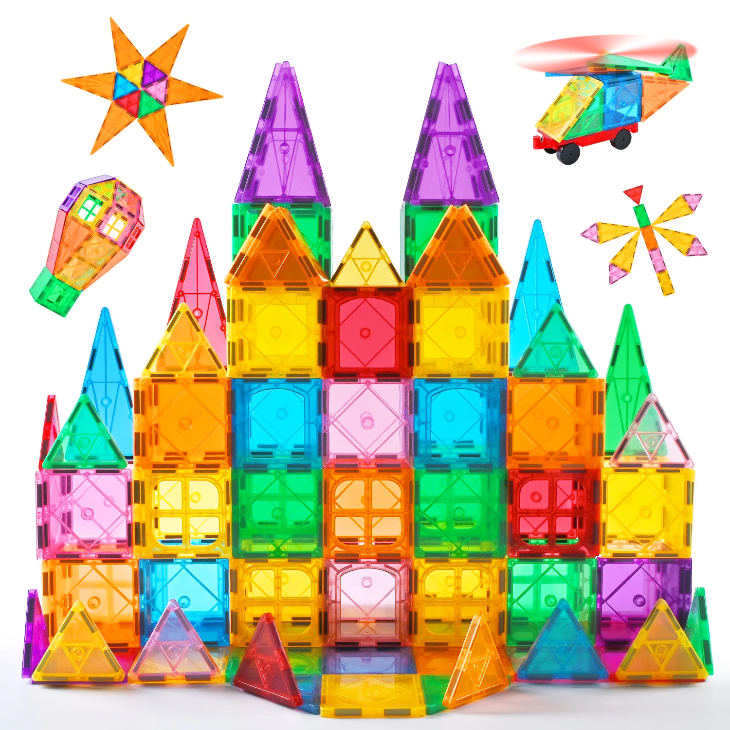 Magnetic Building Blocks for Children, 50 Colorful Magnetic Building Blocks for Children 3 4 5 years old Magnetic Toys