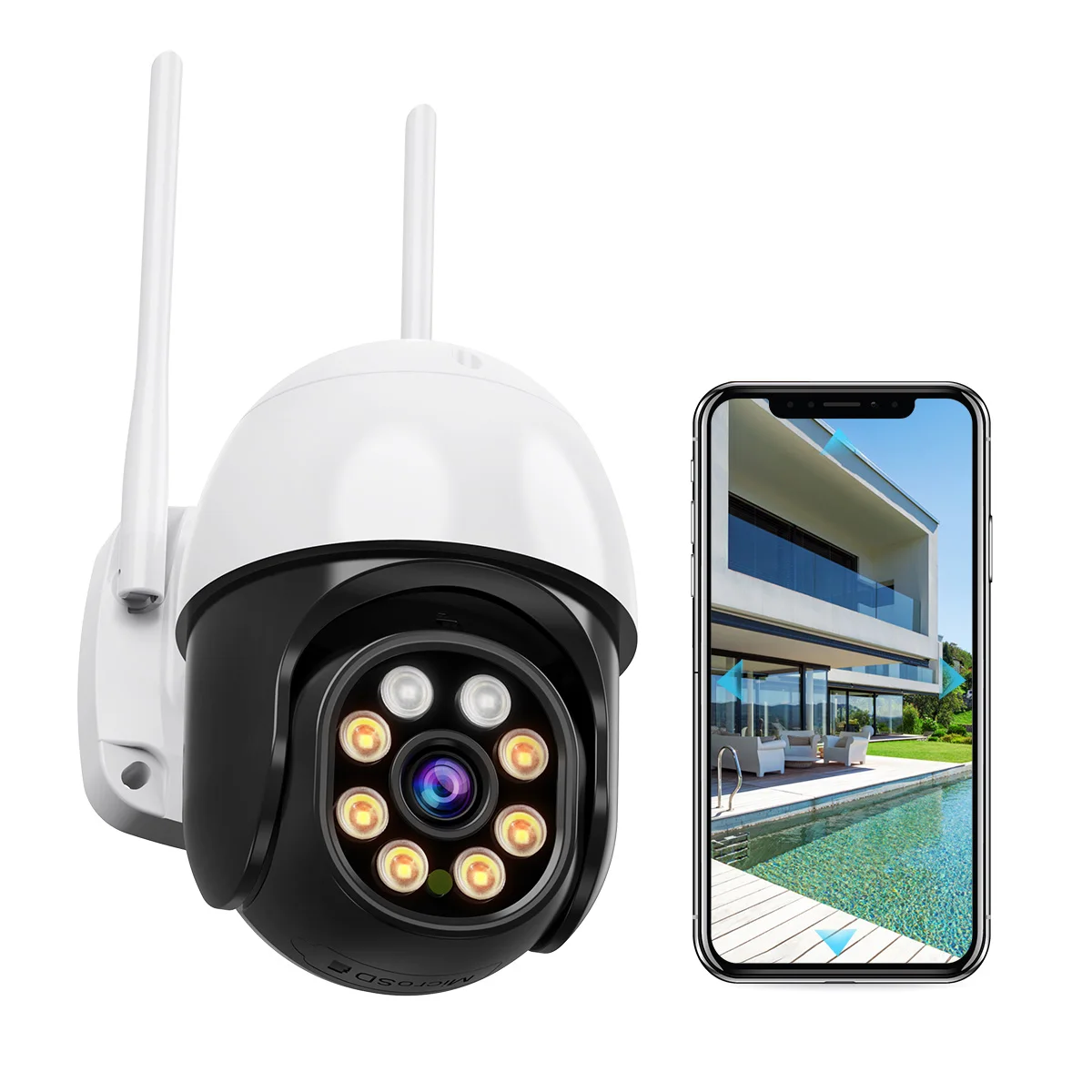 

TSTSEE Outdoor Waterproof Wifi Surveillance Cameras 8MP Wireless Security Camera AI Human Detection Zoom PTZ Camera ICsee Alexa