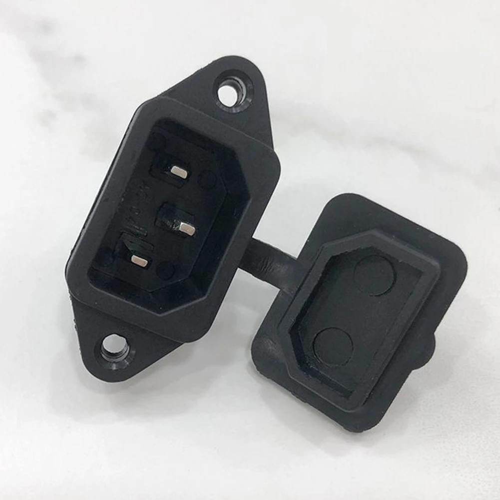 5pcs AC Power Socket 250V 2 Pins Male PlugsPanel Power Charging Outlet Connector With Waterproof Cap