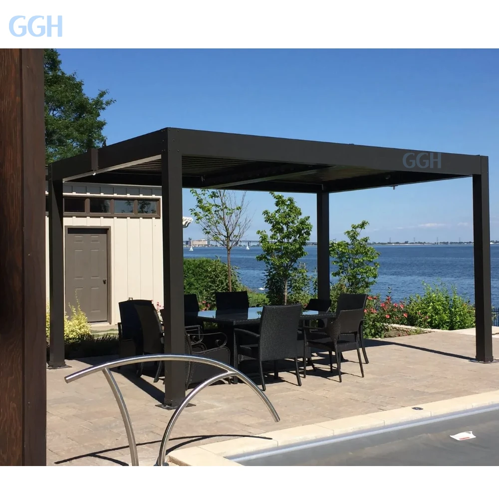 KAKADU Custom Bioclimatic Pergola Motorized Waterproof Pergola Aluminium Outdoor Aluminum Door Pergola