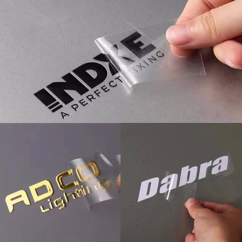 

100PCS Custom 3D UV Print Transfer Sticker Gold Silver Crystal Self-adhesive Label Business Logo Wedding Personalized Stickers