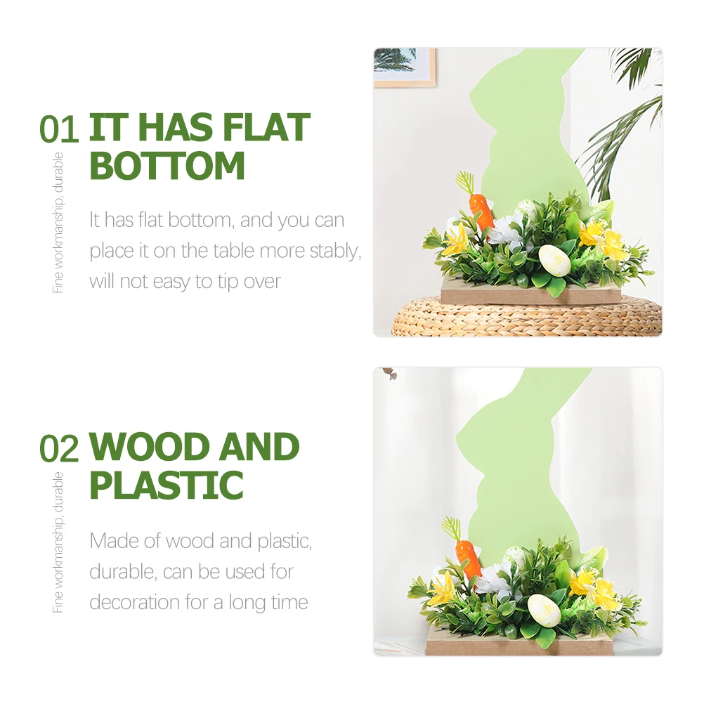 

3pcs Easter Egg Bunny Wooden Table Sign Lightweight Compact Home Decorations Party Supplies Wood Easter Decoration