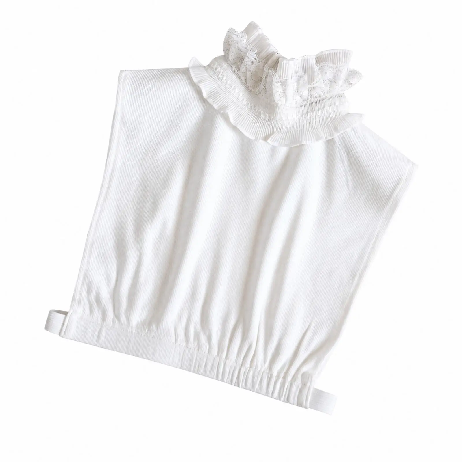 Women Faux Turtleneck Knit Collar Nylon Ribbed Bib Insert Side Strap for Layering Top Winter Look
