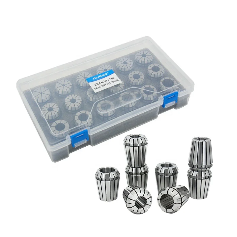 High Precision ER32 18pcs ER Collet Set CNC Tool Handle Clamp Spring Elastic Clamp 0.008mm ER32 Collet