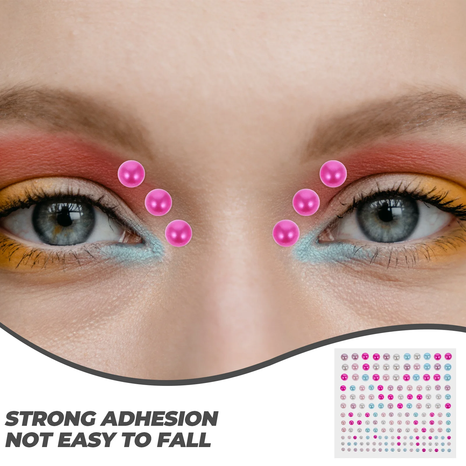 

10 Sheets Faux Pearl Stickers Adhesive Decals for Face Makeup Body Art DIY Craft Decoration Festival Party Cosplay Accessory