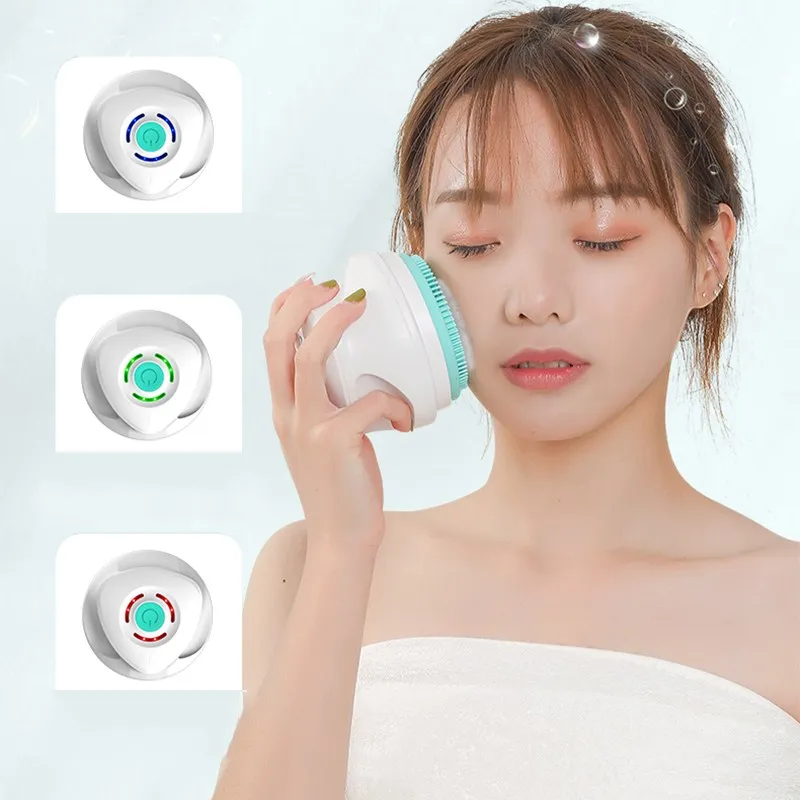 Pealy escova corporal massagem limpeza facial 2 em 1 graus rotação automática ip67 à prova d'água 5 escovas 3 seções de força 40cm lon