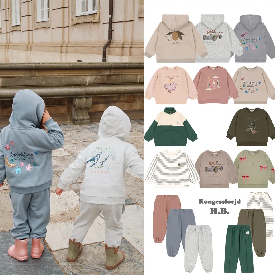 

Kids Sweatshirt and Pant Set 2025 KS Autumn Heart Cherry Print Girls Long Sleeve Boy Hooded Hoodies Pullover Casual Trousers