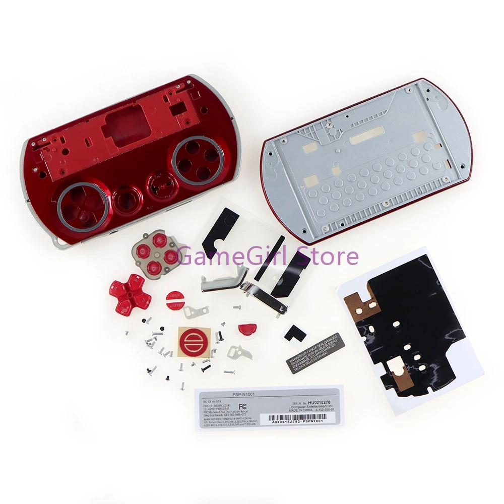 Conjunto Completo Caso Habitação para PSP GO Game Console, Shell Com Botões, Adesivo, Substituição, 1 Conjunto