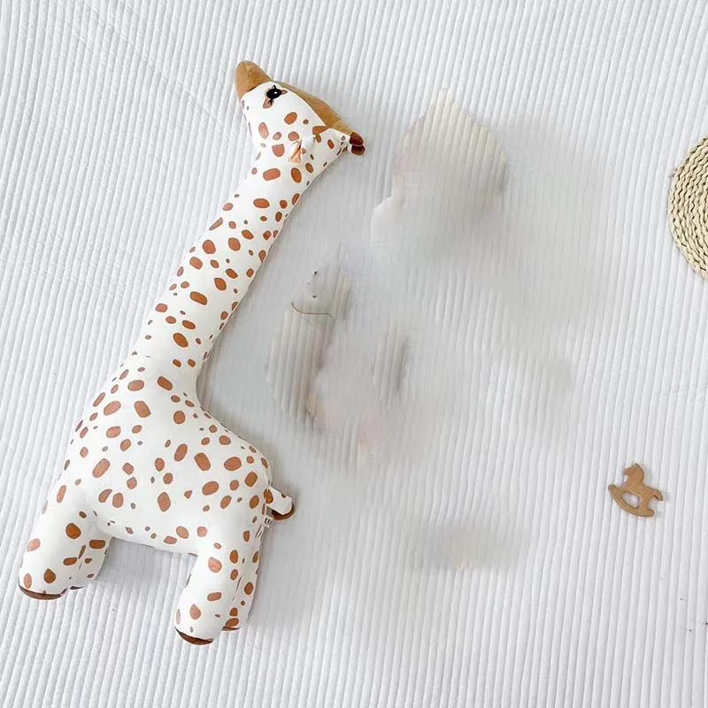 Creativity Nordic Spotted Giraffe Plush Toy Soft Stuffed Animal Long Body Pillow Room Decor Companion Doll Sleep Companion Gift
