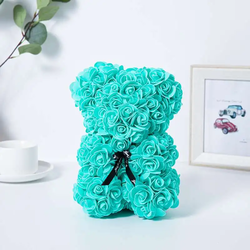 1pc Valentinstag Geschenk Kreative Rose Bär Geschenk Box PE Blume Romantische Schaum Bär Umarmung Bär – Detail 3