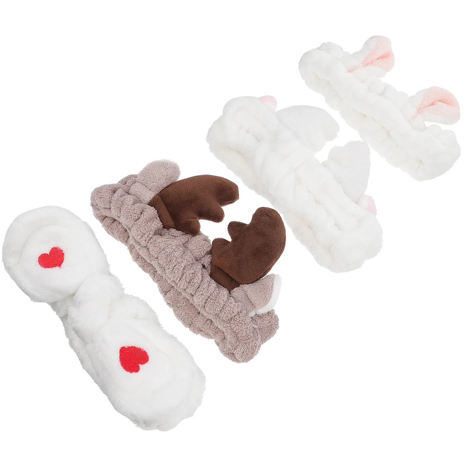 

4Pcs Bundling Hair Bands Washing Makeup Headband Elastic Comfortable Spa Hairband Towels Sweat Absorbent Hair Ties