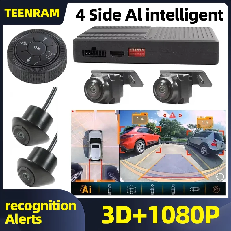 TEENRAM The Newest 3D 360 Camera with AI Intelligent Around View Camera For Car 1080P DVR Video Recorder