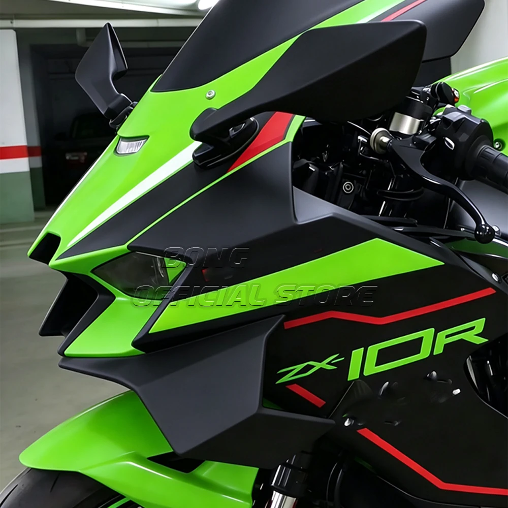 Für ZX-10R Frontspoiler Unterer Spoiler untere Lippe Für KAWASAKI ZX-10R ZX10RR 2021-2025 GP WING DOWNFORCE NACKTE FRONTALSPOILERS – Detail 4