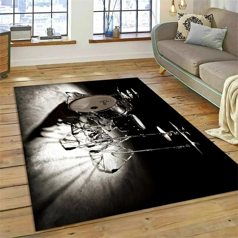 

Drum Kit Carpet for Living Room Bedroom Decoration Music Instruments Area Rugs Non-slip Home Lounge Floor Mat Kitchen Doormat