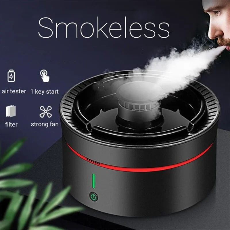 Smart Ashtray Ceramic Usb Electric Rechargeable Smoke Vaccum Cleaner Air Purifier Cenicero Antiolor Y Antihumo Cendrier Cinzeiro