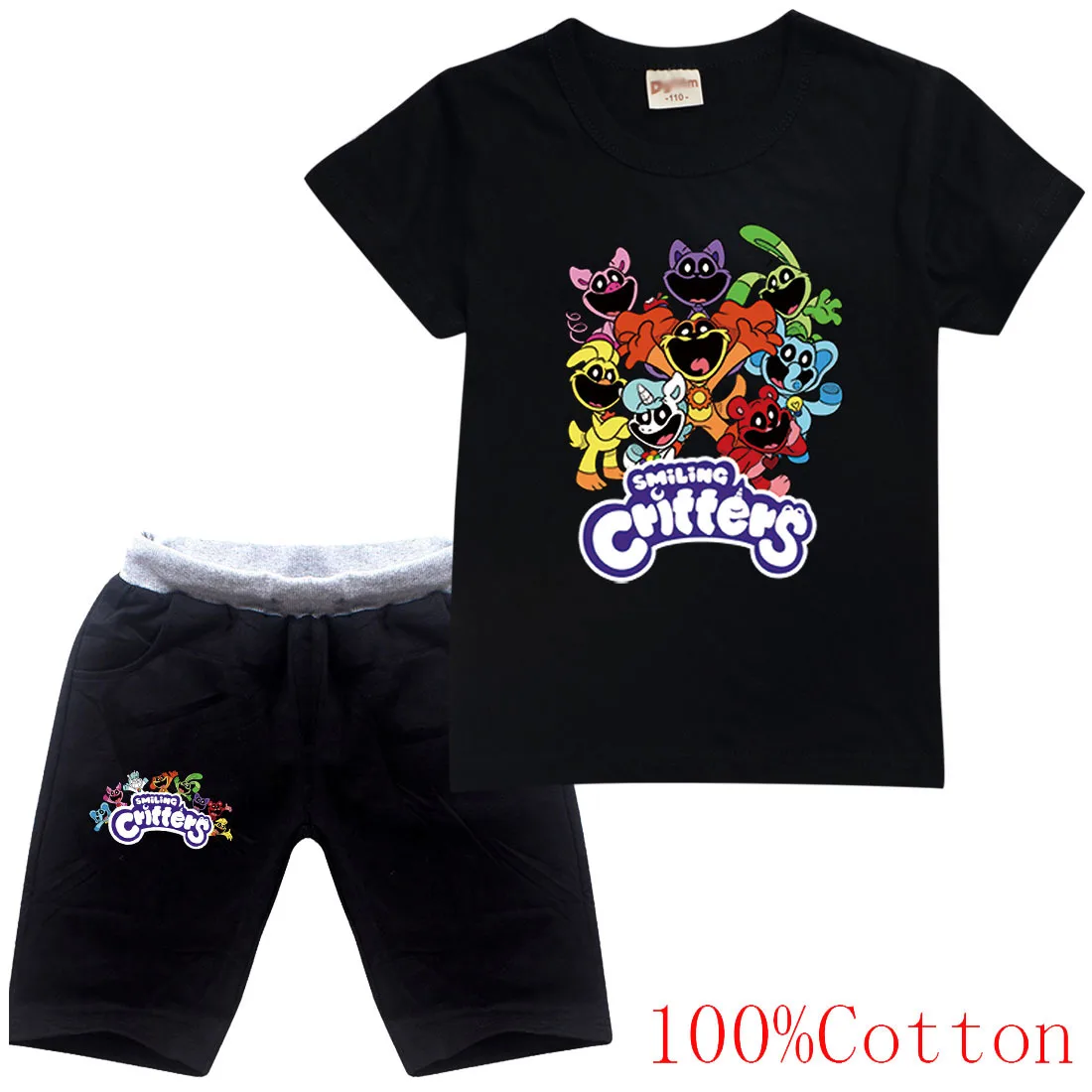 Smilings Critters Cat Kids Clothes Summer Baby Boys Cartoon Catnap Printing T-shirt + Short Pants Girls Casual Sport Tops Set