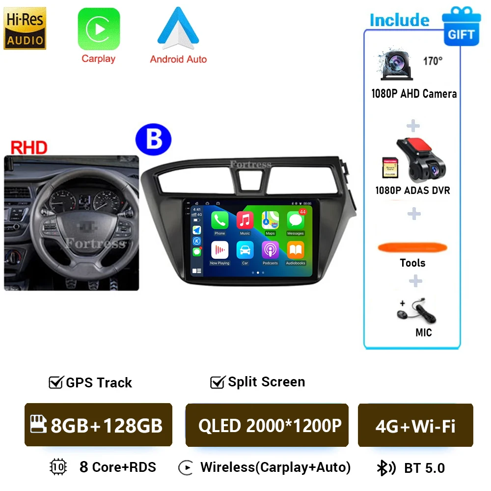 Auto radio voor Hyundai i20 2 II GB 2014 - 2018 Android 16 inch scherm Multimedia autoradio navigatie stereo videospeler Carplay Auto