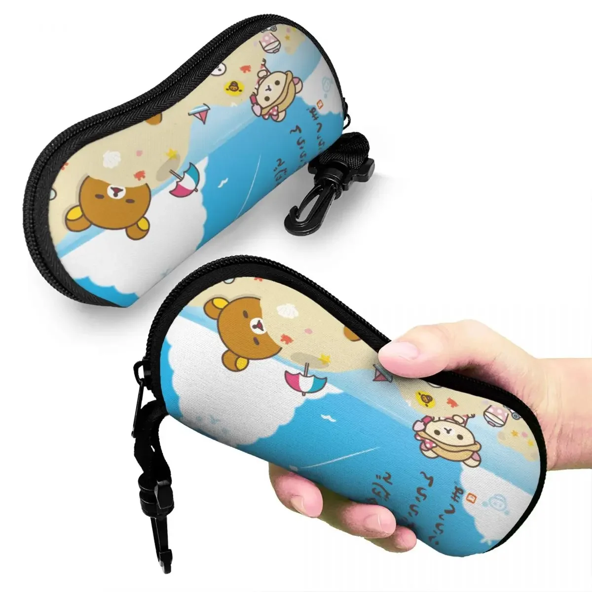 Benutzer definierte kawaii Cartoon Bär Rilakkumas Brillen etui Frauen Männer weiche Sonnenbrille Schutz box