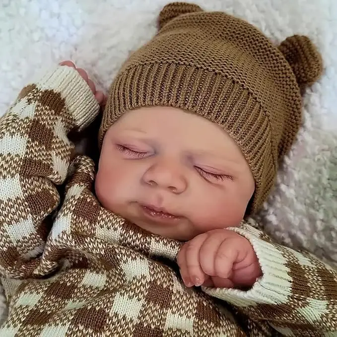 NPK 18inch Newborn Lifelike Vinyl Baby Doll Full Body Pascale Girl Reborn Doll with 3D Skin And Hand Painted Hair