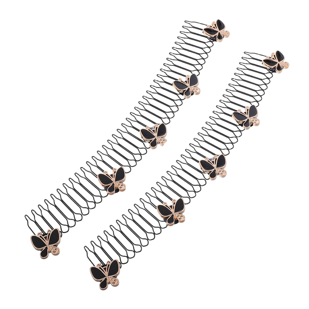 

2 Pcs Invisible Hair Combs Rhinestone Decorative Hairpins Fixer For Women Broken Hair Accessories Teen Girls Functional