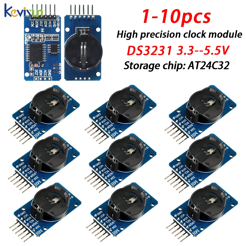 

10/1pcs DS3231 AT24C32 IIC Precision Clock Module - High Accuracy Real-Time Clock Memory Module without Battery