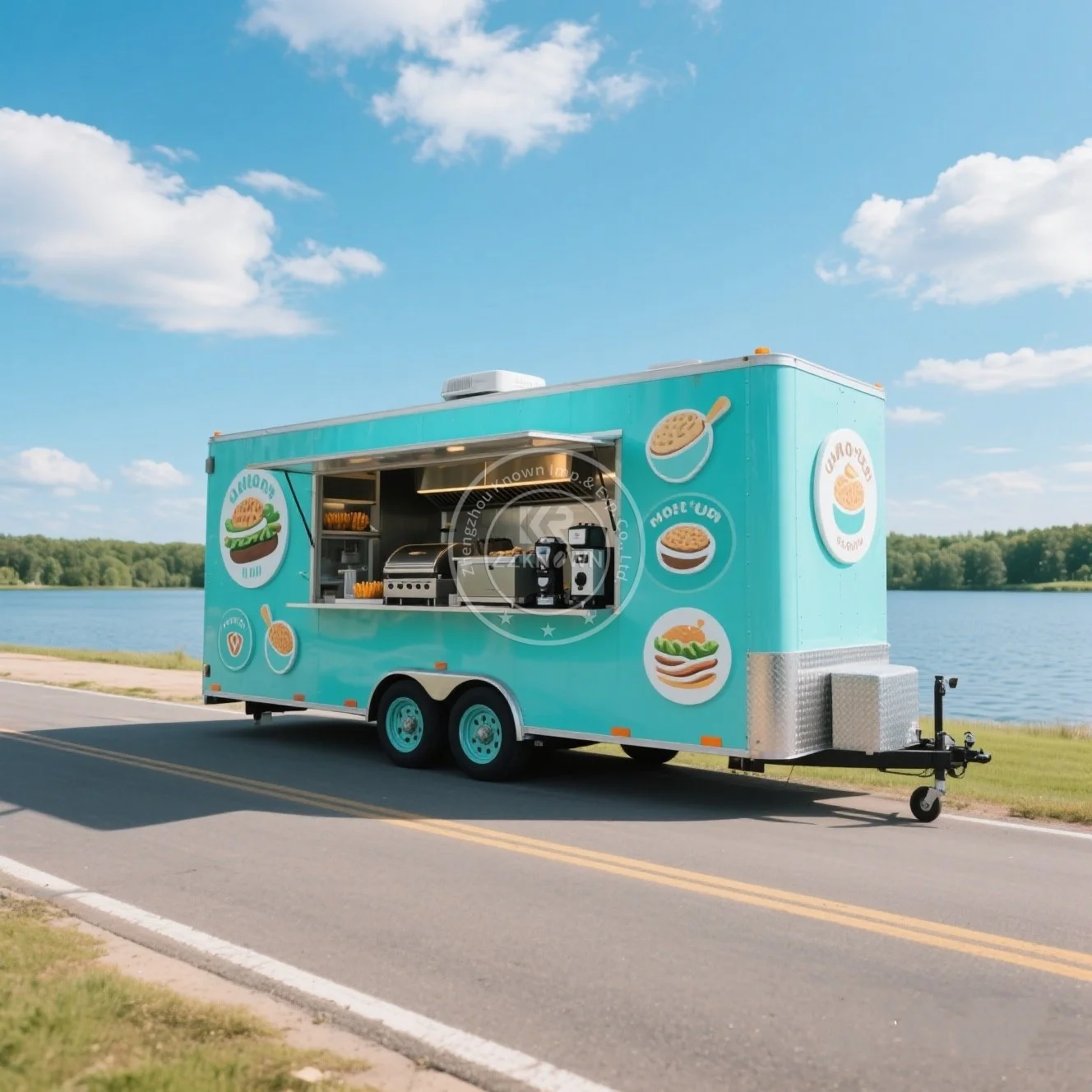 

2025 Food Trucks Felectric Road Camper Mobile Hamburger Kitchen Truck Travel Trailer for Sale Support Custom Size Food Car