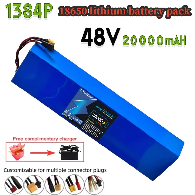 48V 20000mAh 20Ah 13S4P 18650 Lithium Battery Pack with BMS Suitable for Kugoo M4/M4 Pro/Max Speed To Replace Built-in Batteries