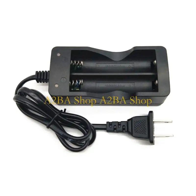 

A2BA 2-Slot 18650 Battery Double Lights Dual Charging Slots Equipped Power Cable MS-202A for 18650 Li-ion Battery
