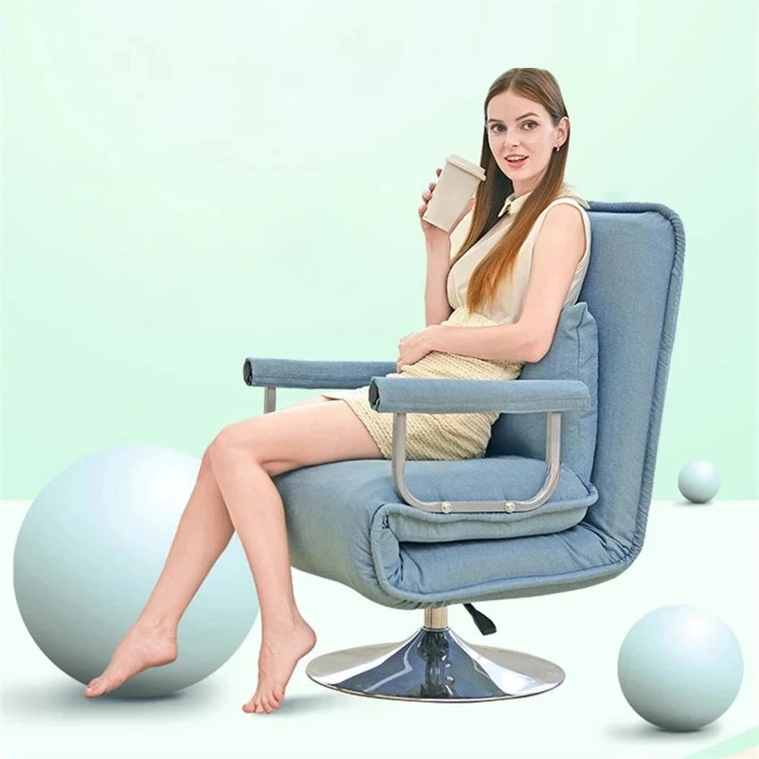 X1 Multifunctional Office Chair Foldable Single Lazy Sofa Bed 5-Gear Adjustment Computer Recliner Chair 360 Degrees Rotation