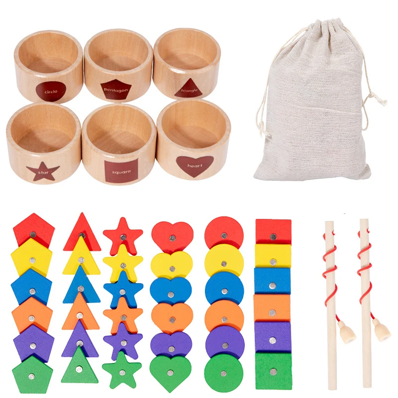 

Magnetic Sorting Shape Color Matching Montessori Toy Sensory Game Geometric Cognition Wooden Board Game Children Education Toys