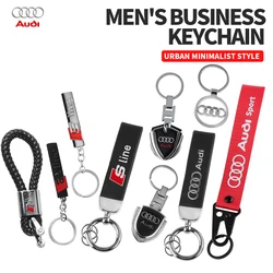 Car Styling Metal/Leather Key Chain Key Holder Car Key Rings For Audi S Line A3 8L 8P TT Mk2 8J A6 C7 A1 A5 Q3 A4 B8 A7 Q7