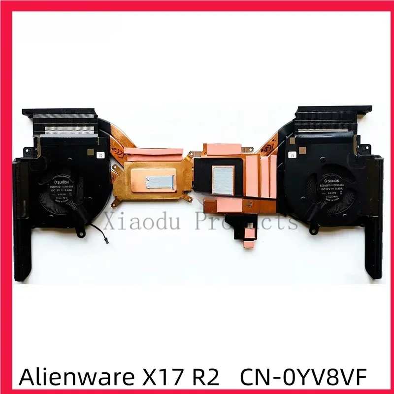 100%New Original For DELL Alienware X17 R2 CPU GPU Cooling Fan With Heatsink YV8VF 0YV8VF CN-0YV8VF 100% Tested Fast Ship