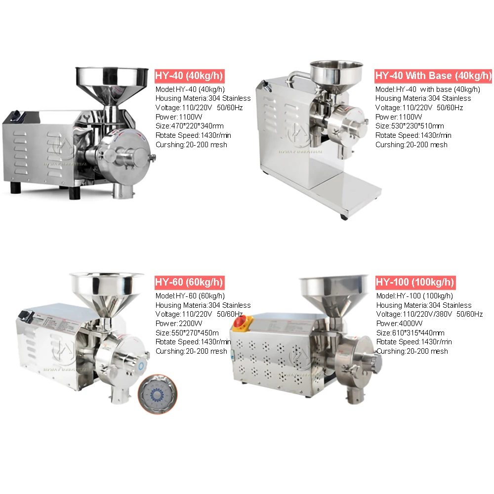 Molinillo de café Industrial de acero inoxidable, gran capacidad, con HY-40kg de tolva grande