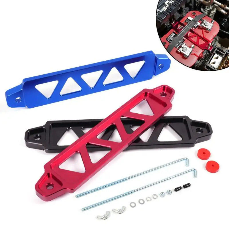 218mm / 190mm Aluminum Universal Battery: Tie Down Mount Holder Bracket Kit Brace Civic EK EG