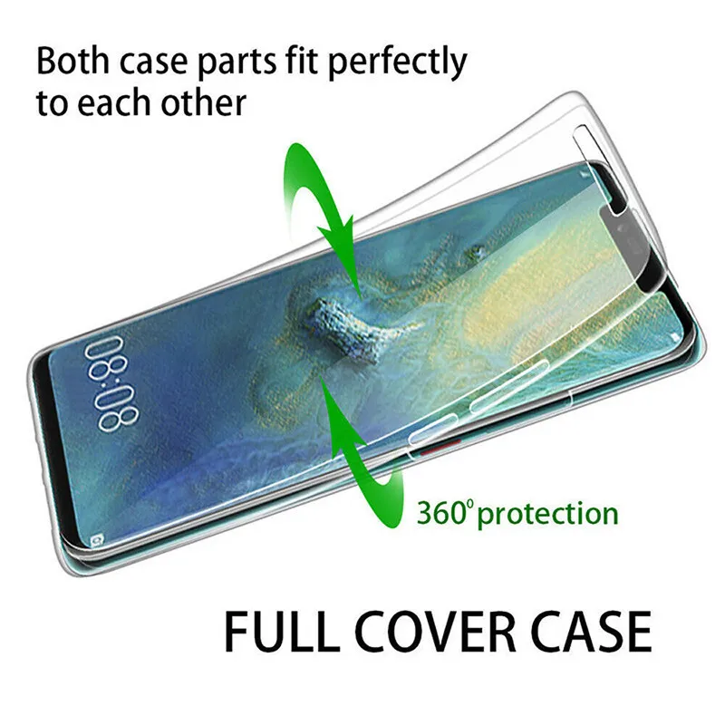 360 Full Body Shockproof Protection Case For Samsung Galaxy S7 S8 S9 S10 S20 S21 Plus S22 S23 S24 Ultra PC+TPU Clear Phone Cover