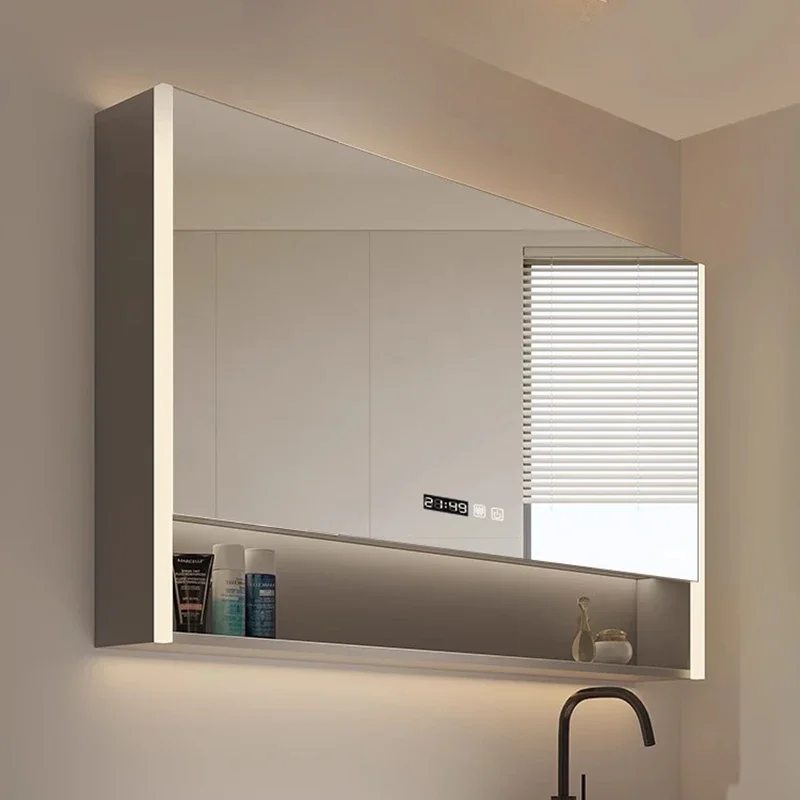 Sanitation Smart Light Bathroom Cabinets Shower Vanity Mirror Home Furniture Locker Bathroom Cabinets Simple Miroir De Salle