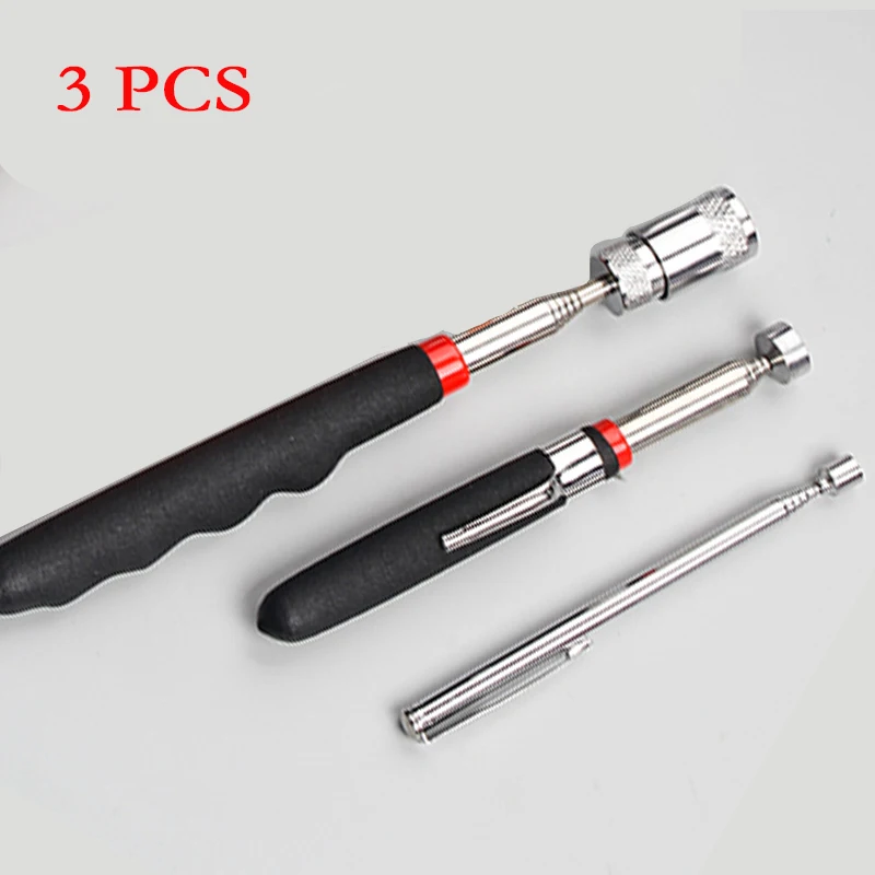 

D2 3Pcs Magnet Pickup Tool Stick Telescoping LED rotating Light Portable inner inspection mirror car bottom telescopic detection