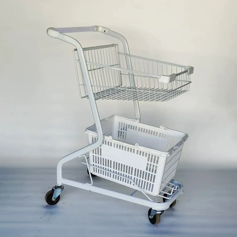 Double-decker with baskets for Shopping Carts for Supermarkets, Claw Machine Arcades, Snack Shops, and Convenience Stores
